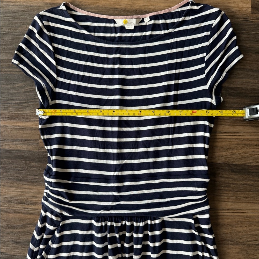 Boden Women’s Amelie Stripe Soft Stretch Jersey Dress Sz 4R - Picture 3 of 9